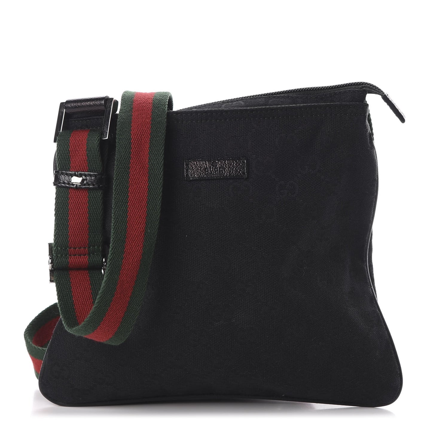 Monogram Web Small Flat Messenger Bag Black