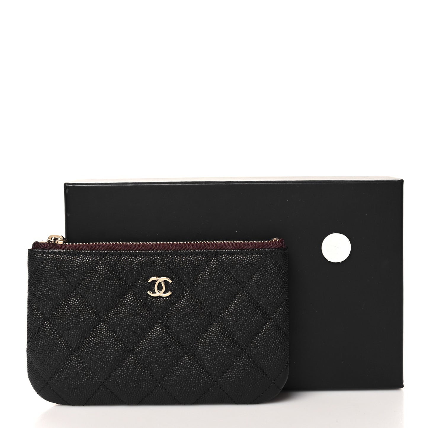 Caviar Quilted Small Cosmetic Case Black