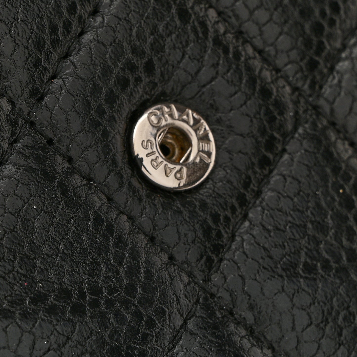 Caviar Quilted CC Long Double Wallet Black