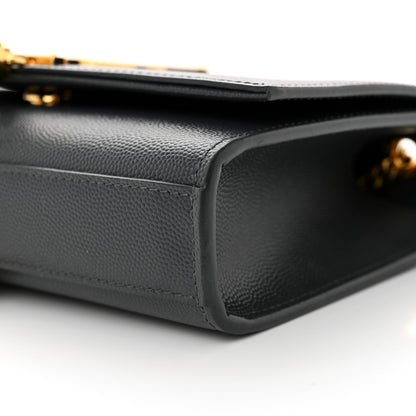 Saint Laurent Grain De Poudre Small Classic Monogram Kate Tassel Satchel Dark Smog 10 of 10