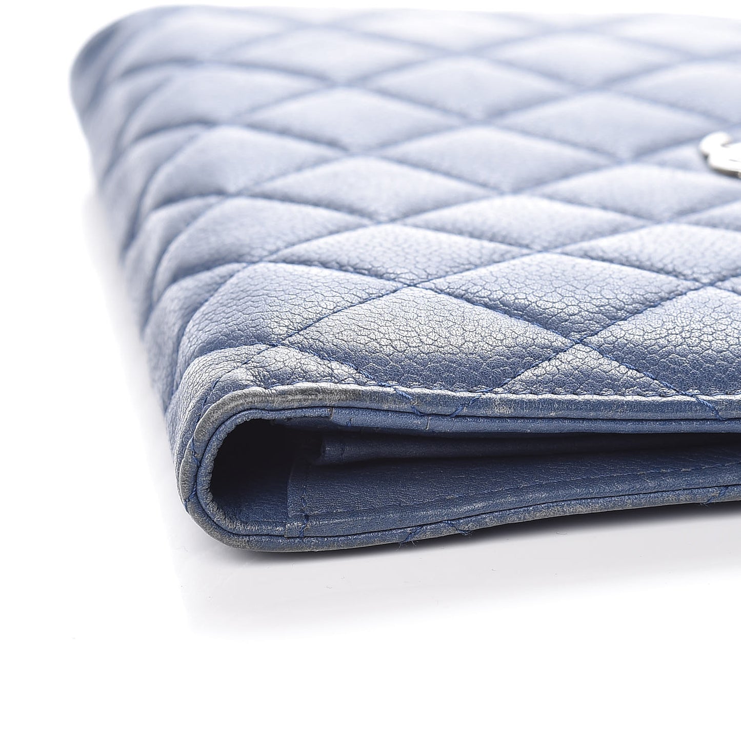 Caviar Quilted Yen Wallet Blue