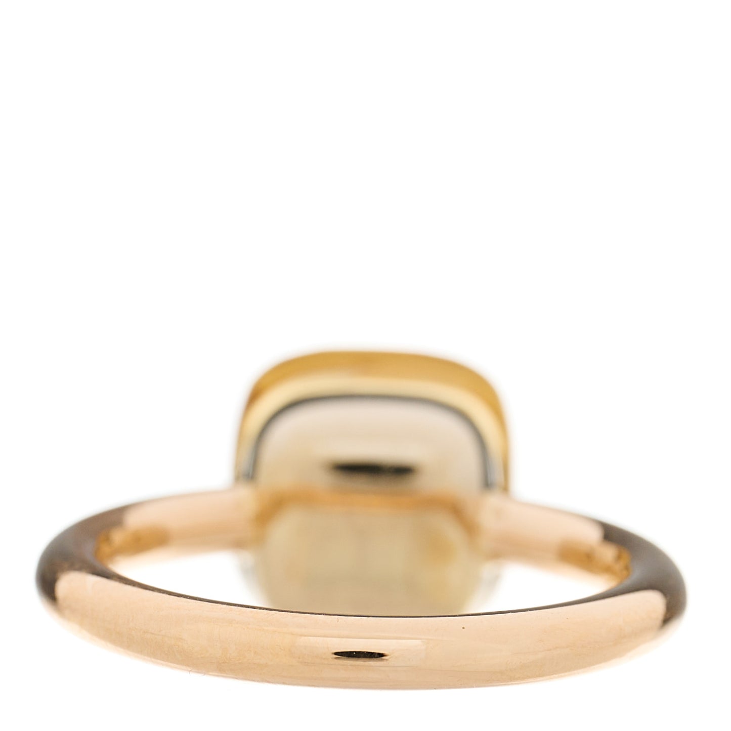 18K Rose White Gold Citrine Classic Nudo Ring 49 4.75