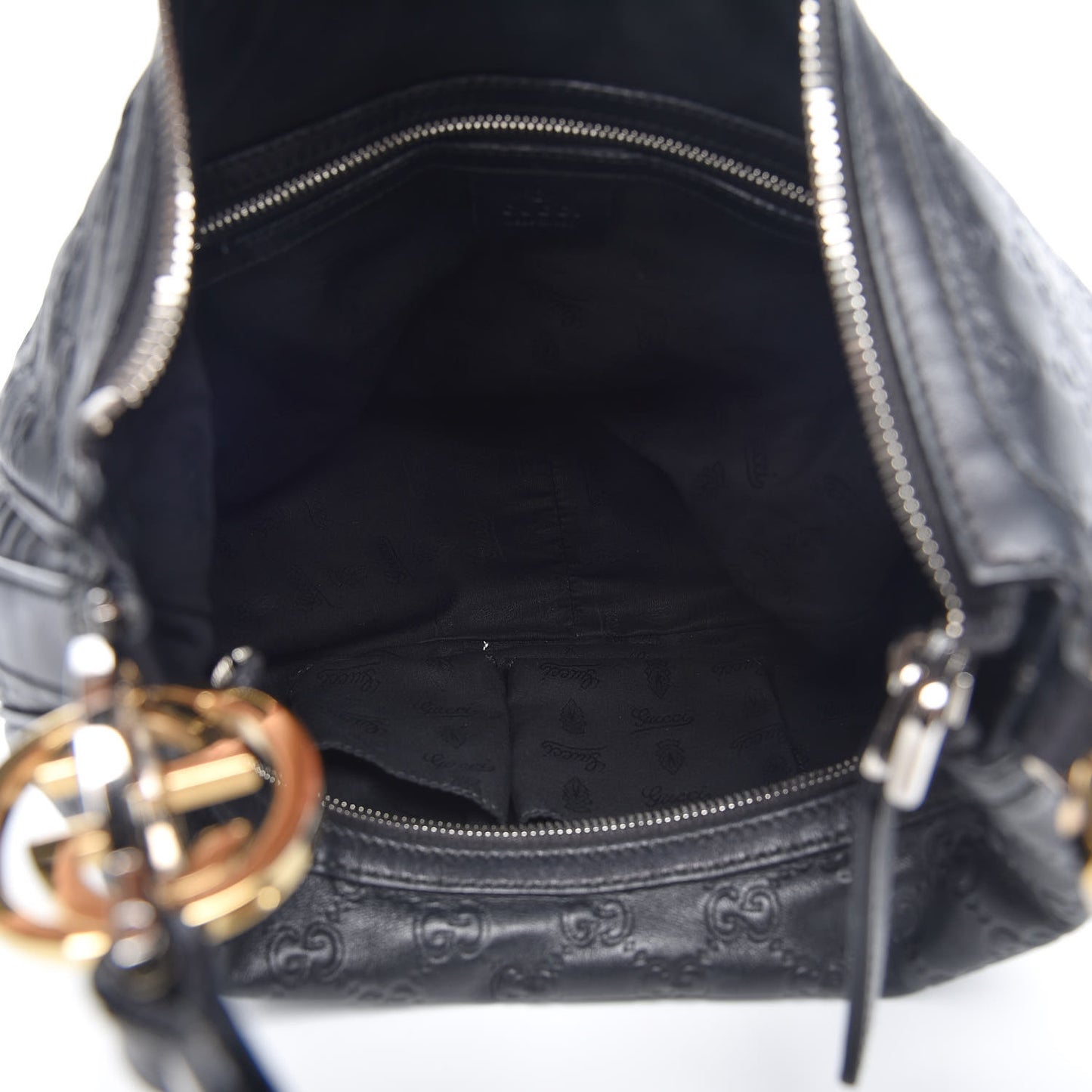 Guccissima Medium GG Twins Hobo Black
