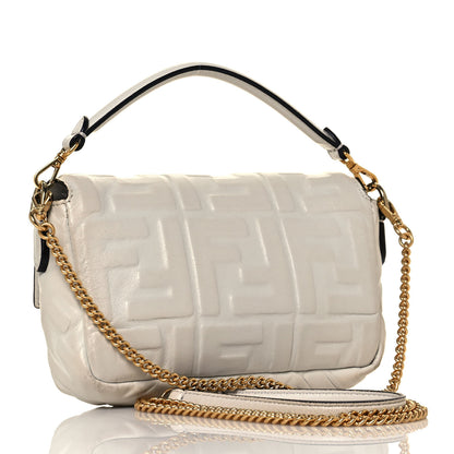 Fendi Nappa FF 1974 Embossed Mini Baguette White 3 of 20