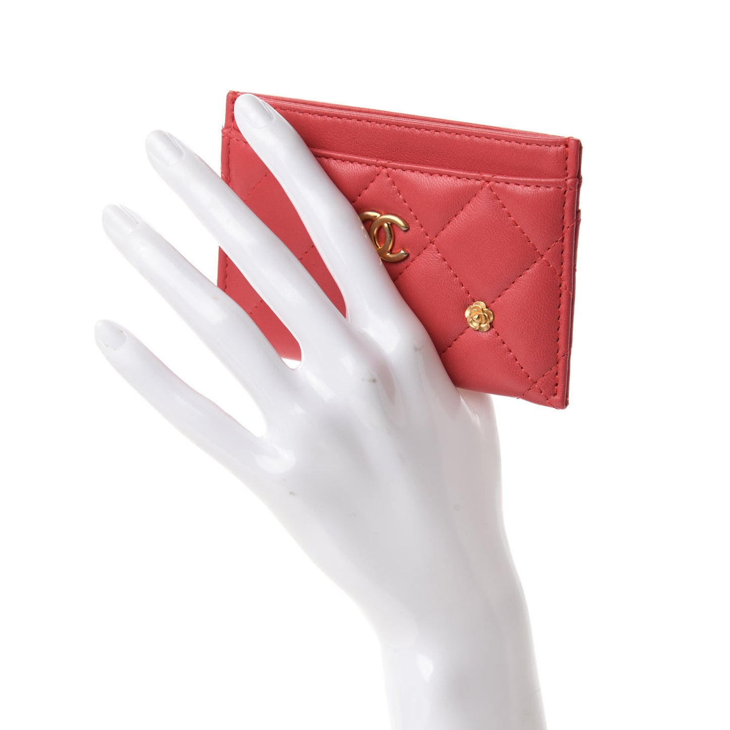 Lambskin Lucky Charms Card Holder Pink