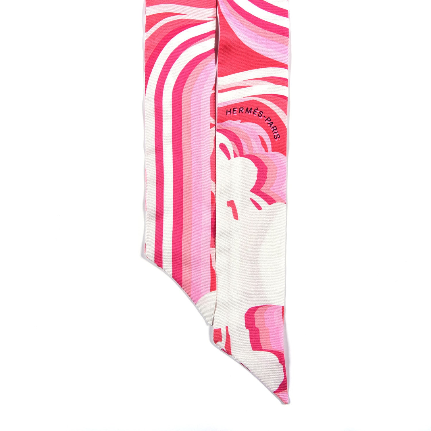 Hermes Silk Brides de Gala Shadow Twilly Rose Blanc Fuchsia 2 of 6