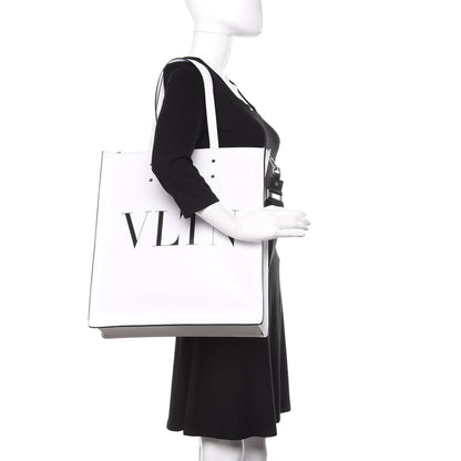 Valentino Garavani Printed Calfskin VLTN Tote Bag White 3 of 11