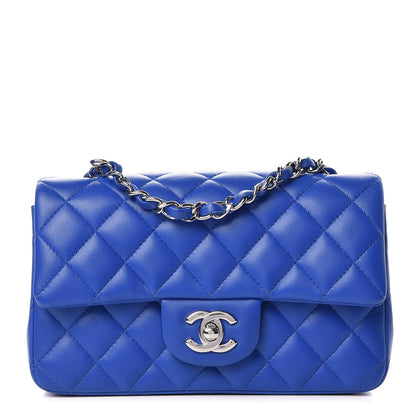 Chanel Lambskin Quilted Mini Rectangular Flap Blue 1 of 10