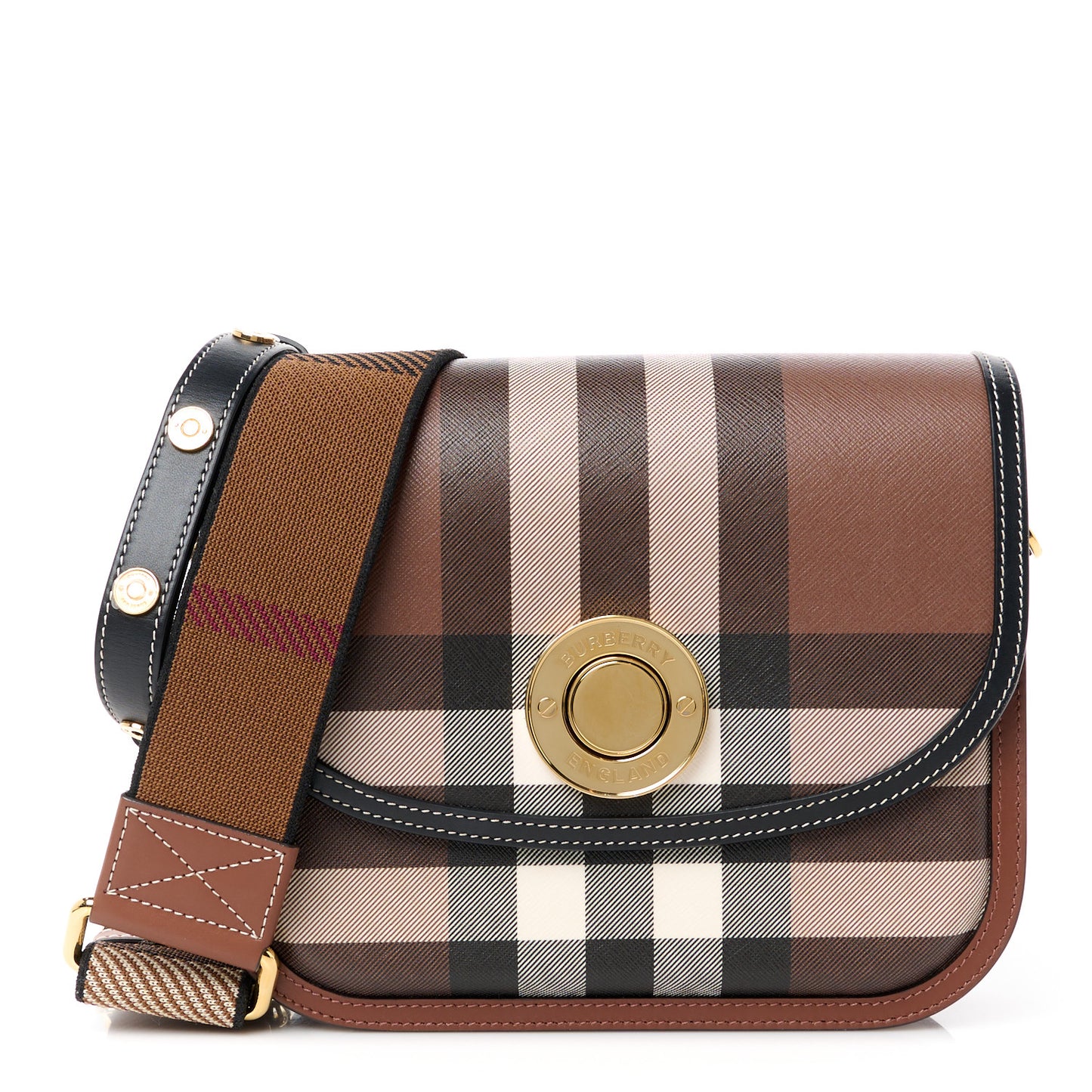 Calfskin Check Small Elizabeth Bag Brown