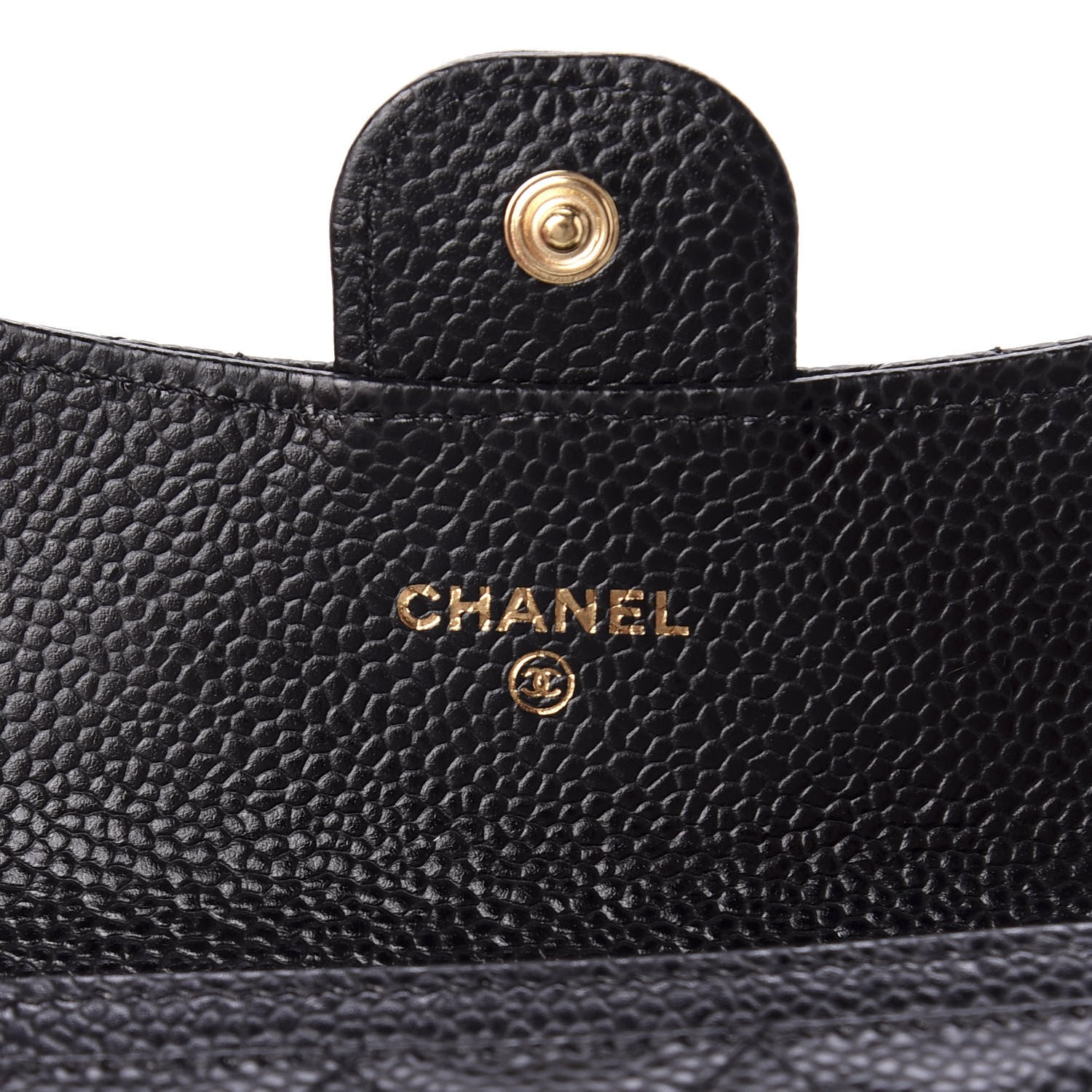 Chanel Caviar Quilted Flap Card Holder Wallet Black 7 of 10