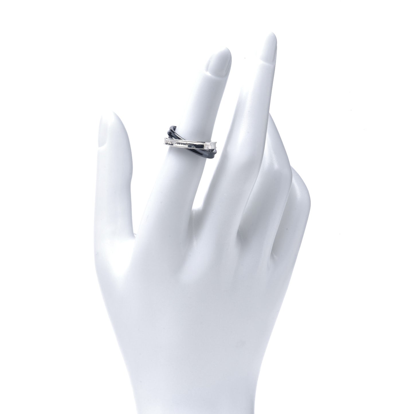 Sterling Silver Titanium 1837 Interlocking Ring 49 5