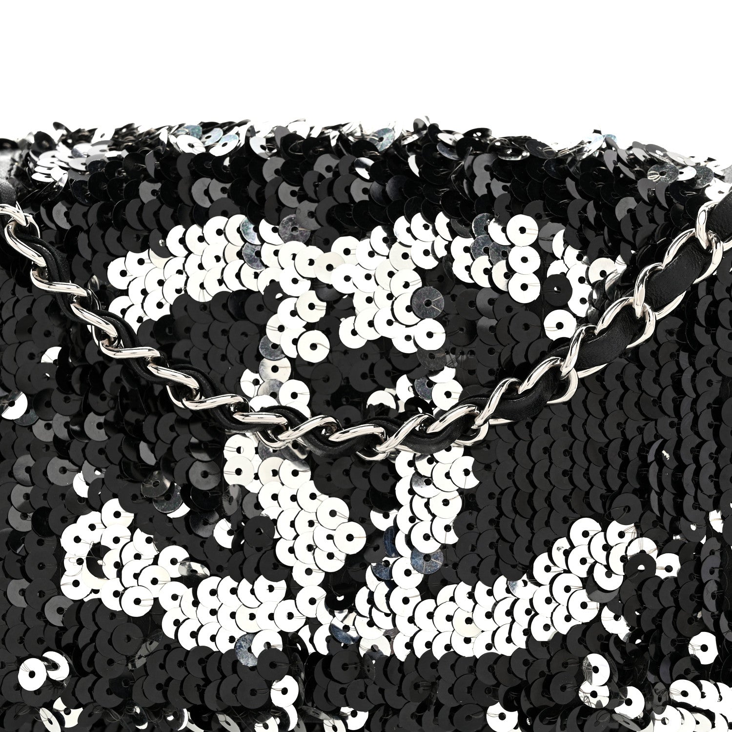 Chanel Sequin Summer Night Flap Black Silver 8 of 10