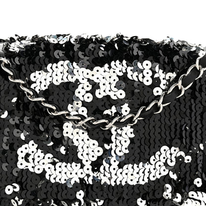 Chanel Sequin Summer Night Flap Black Silver 8 of 10