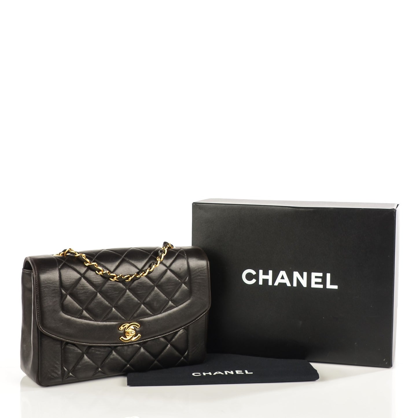 Lambskin Quilted Small Single Flap Black