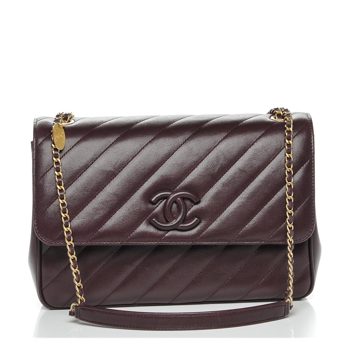 Lambskin Quilted Coco Vintage Jumbo Flap Purple