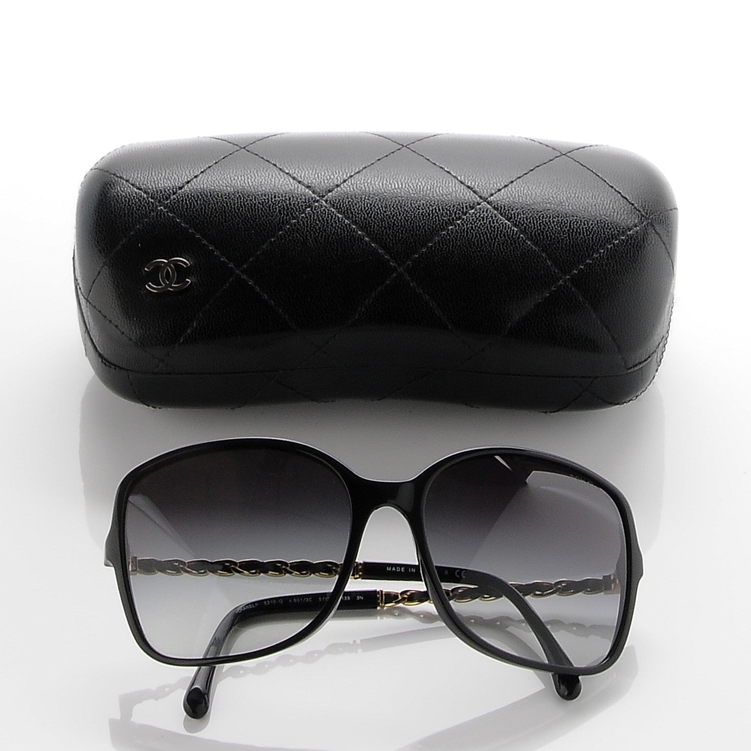 Chanel Lambskin Square Chain Sunglasses 5210-Q Black 9 of 9