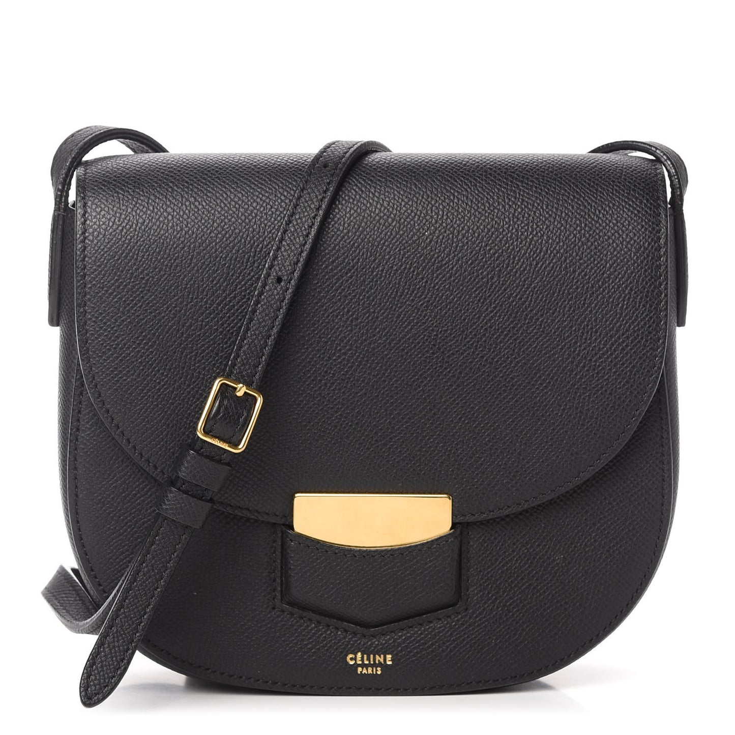 Grained Calfskin Small Trotteur Black