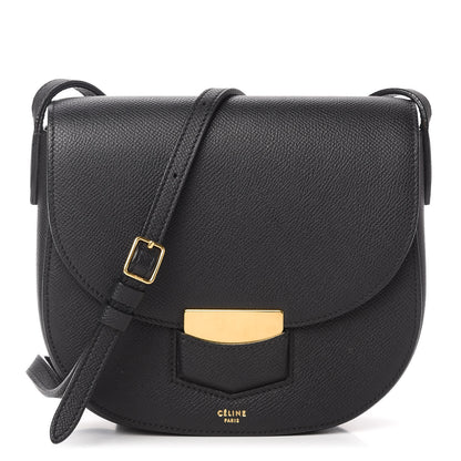 Celine Grained Calfskin Small Trotteur Black 1 of 11