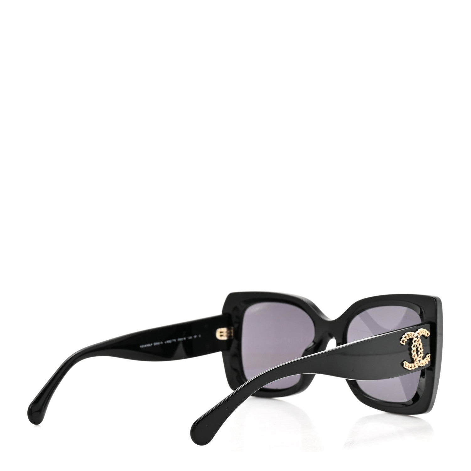 Chanel Acetate CC Square Sunglasses 5555 Black 4 of 7