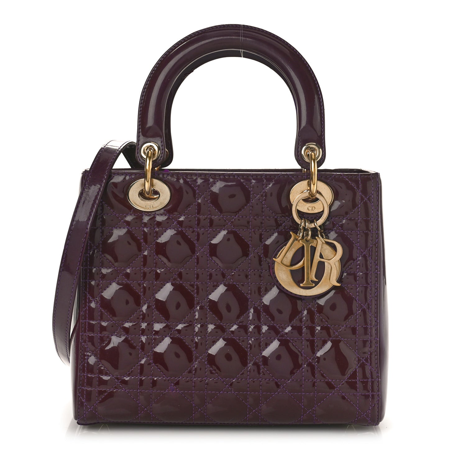 Patent Cannage Medium Lady Dior Purple