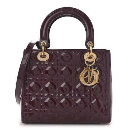 Christian Dior Patent Cannage Medium Lady Dior Purple 1 of 10