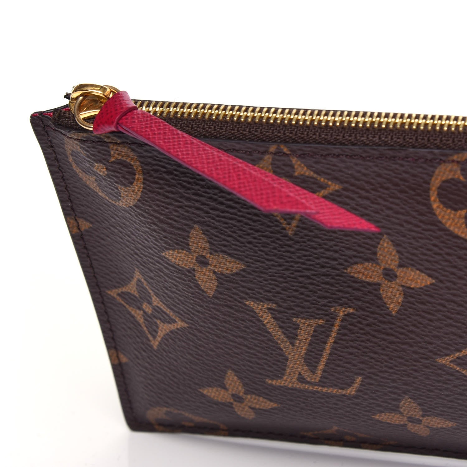 Louis Vuitton Monogram Felicie Chain Wallet Zippered Insert Fuchsia 8 of 9
