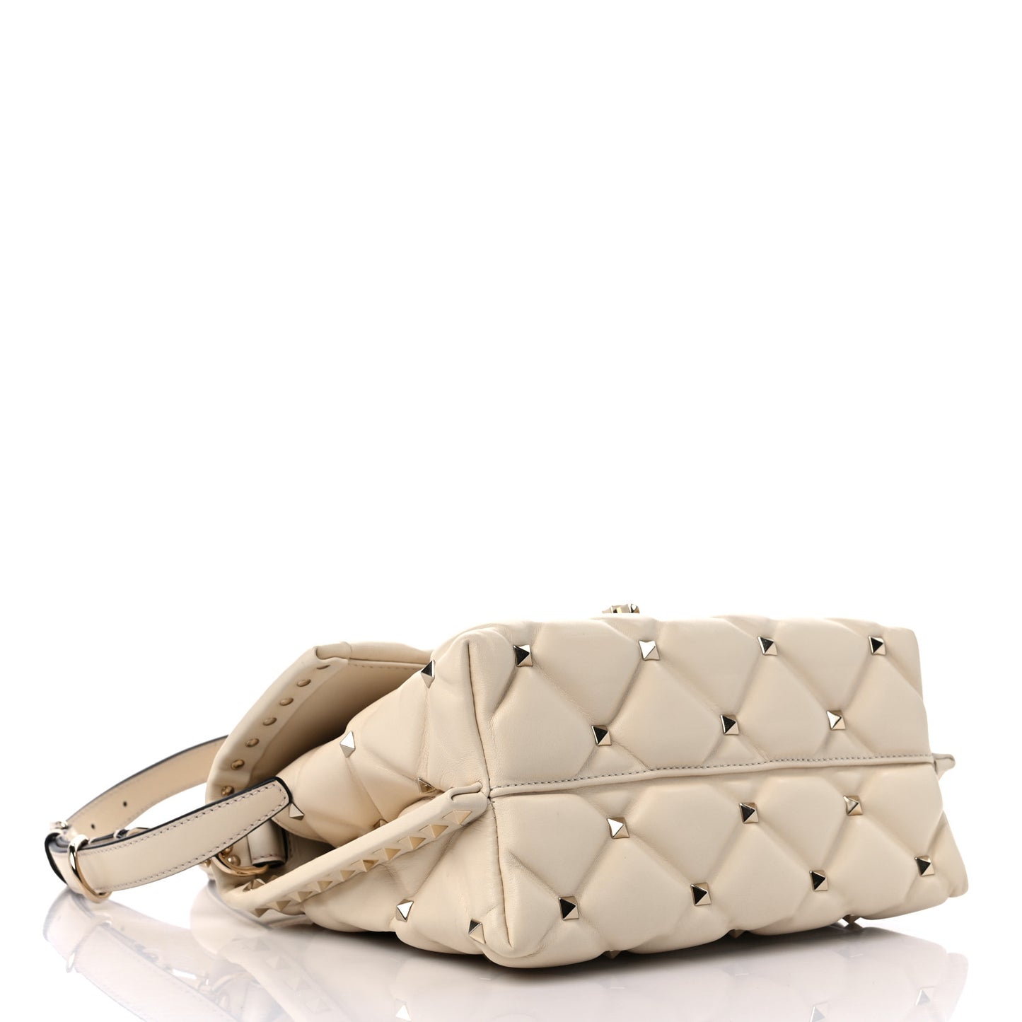 Nappa Medium Candystud Top Handle Bag Light Ivory