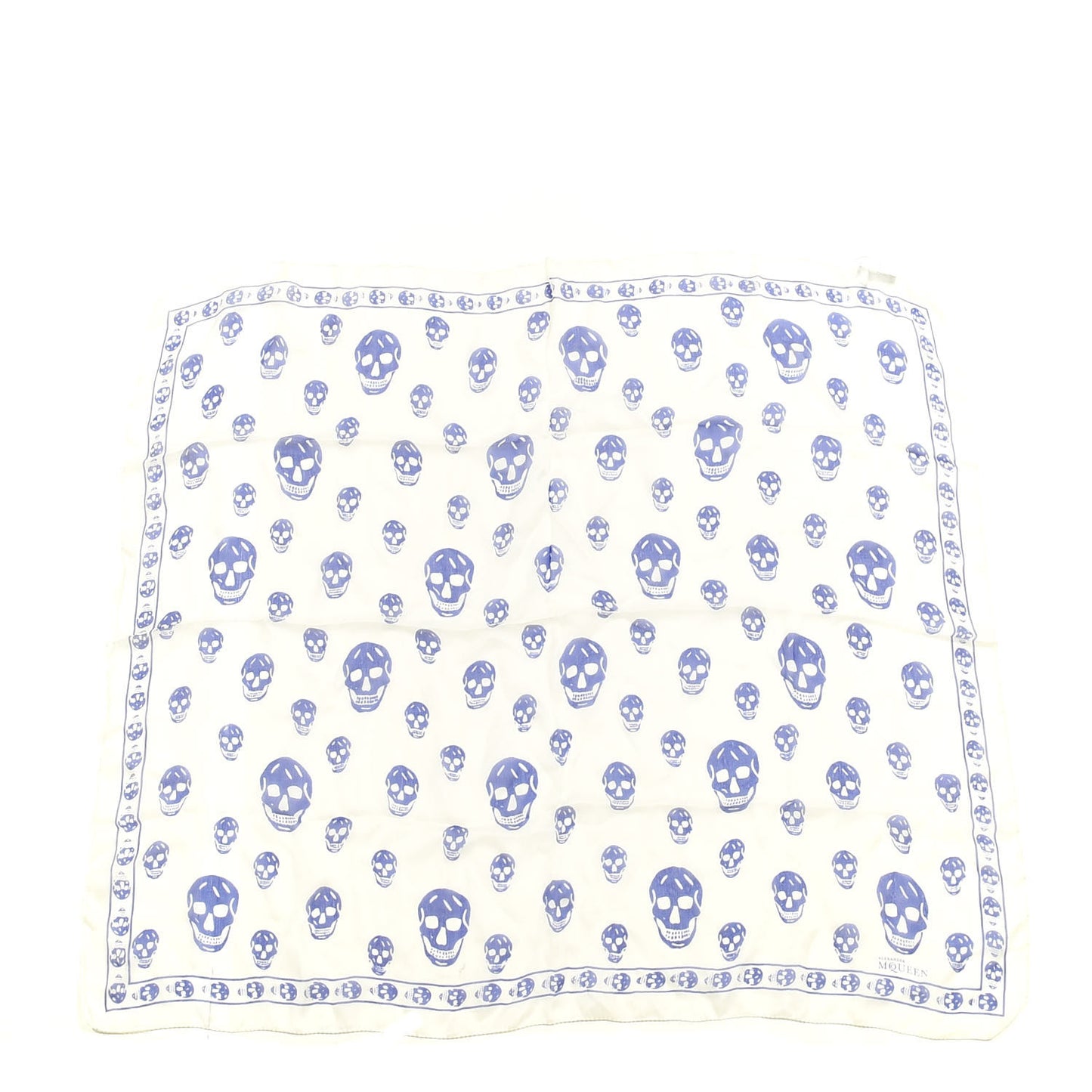 Silk Chiffon Skull Scarf Champagne Blue
