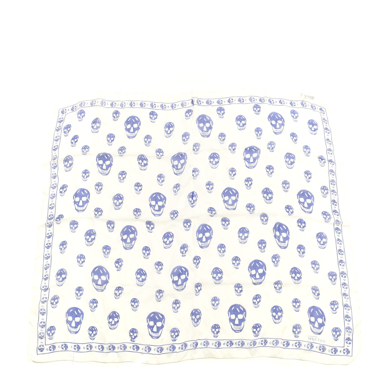 Alexander McQueen Silk Chiffon Skull Scarf Champagne Blue 1 of 3
