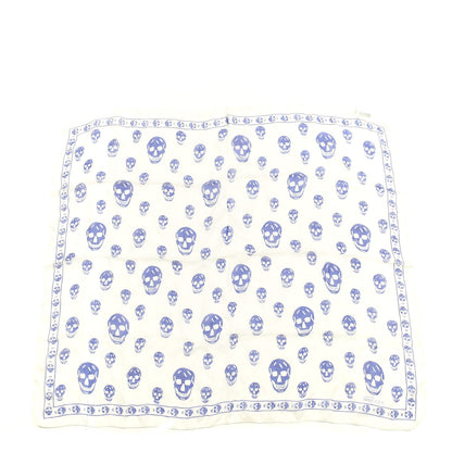 Alexander McQueen Silk Chiffon Skull Scarf Champagne Blue 1 of 3