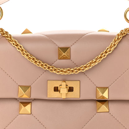 Valentino Garavani Nappa Large Roman Stud Shoulder Bag Rose Cannelle 7 of 9