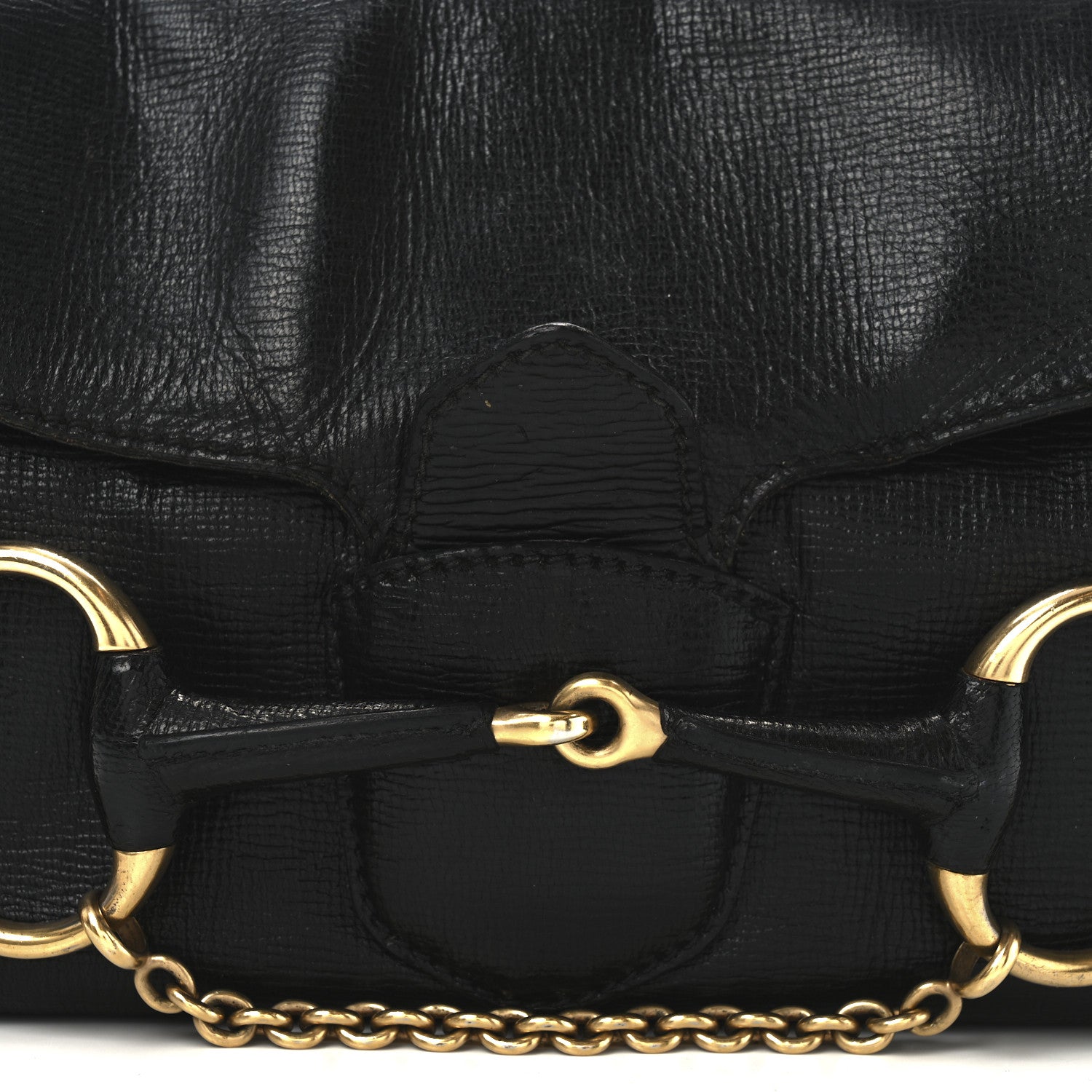 Gucci Calfskin Horsebit Flap Bag Black 8 of 10
