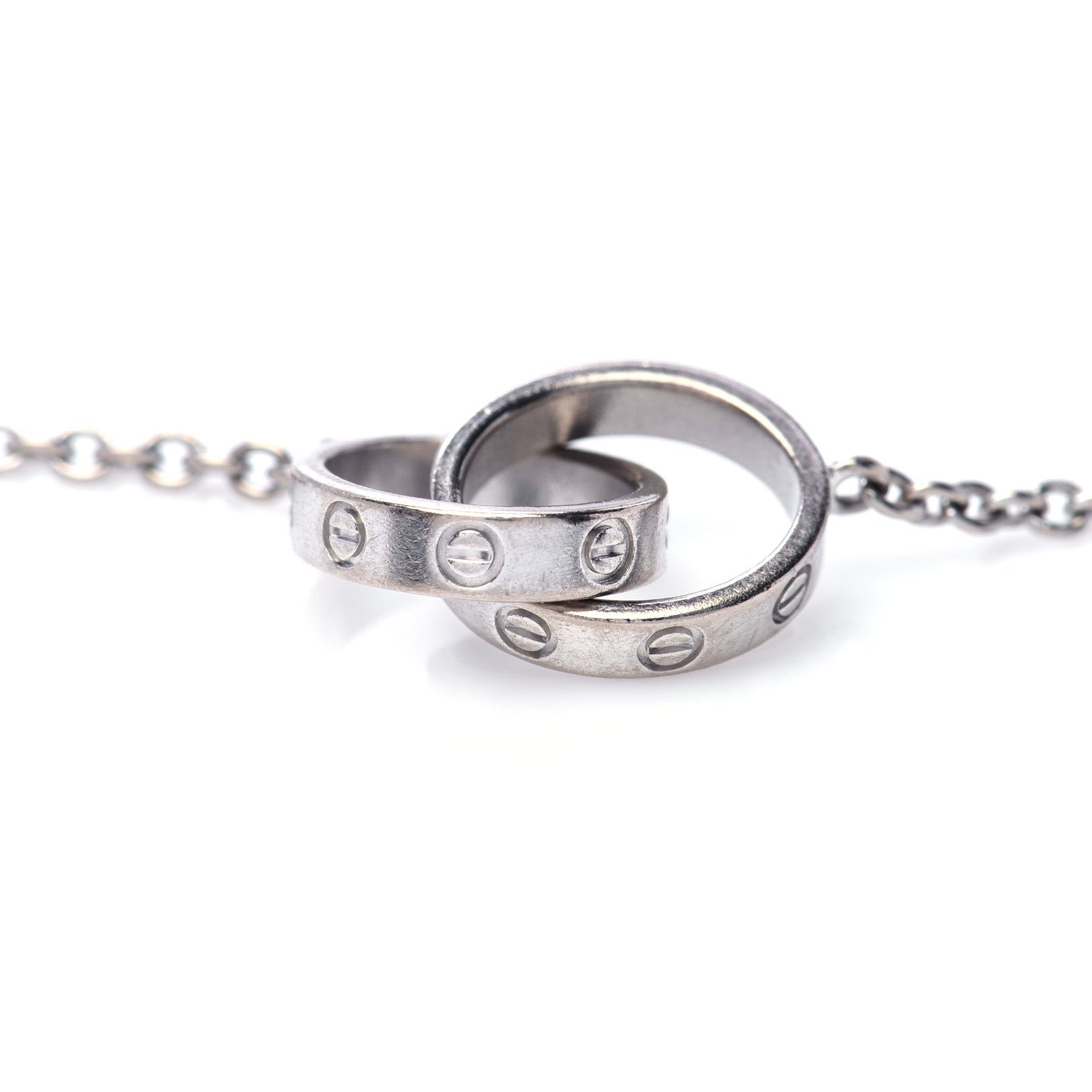 Cartier 18K White Gold Interlocking LOVE Bracelet 4 of 7