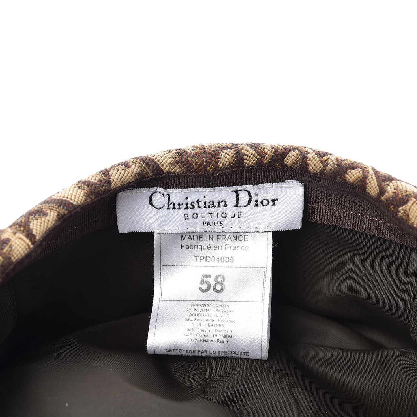 HOMME Monogram Cap 58 Brown
