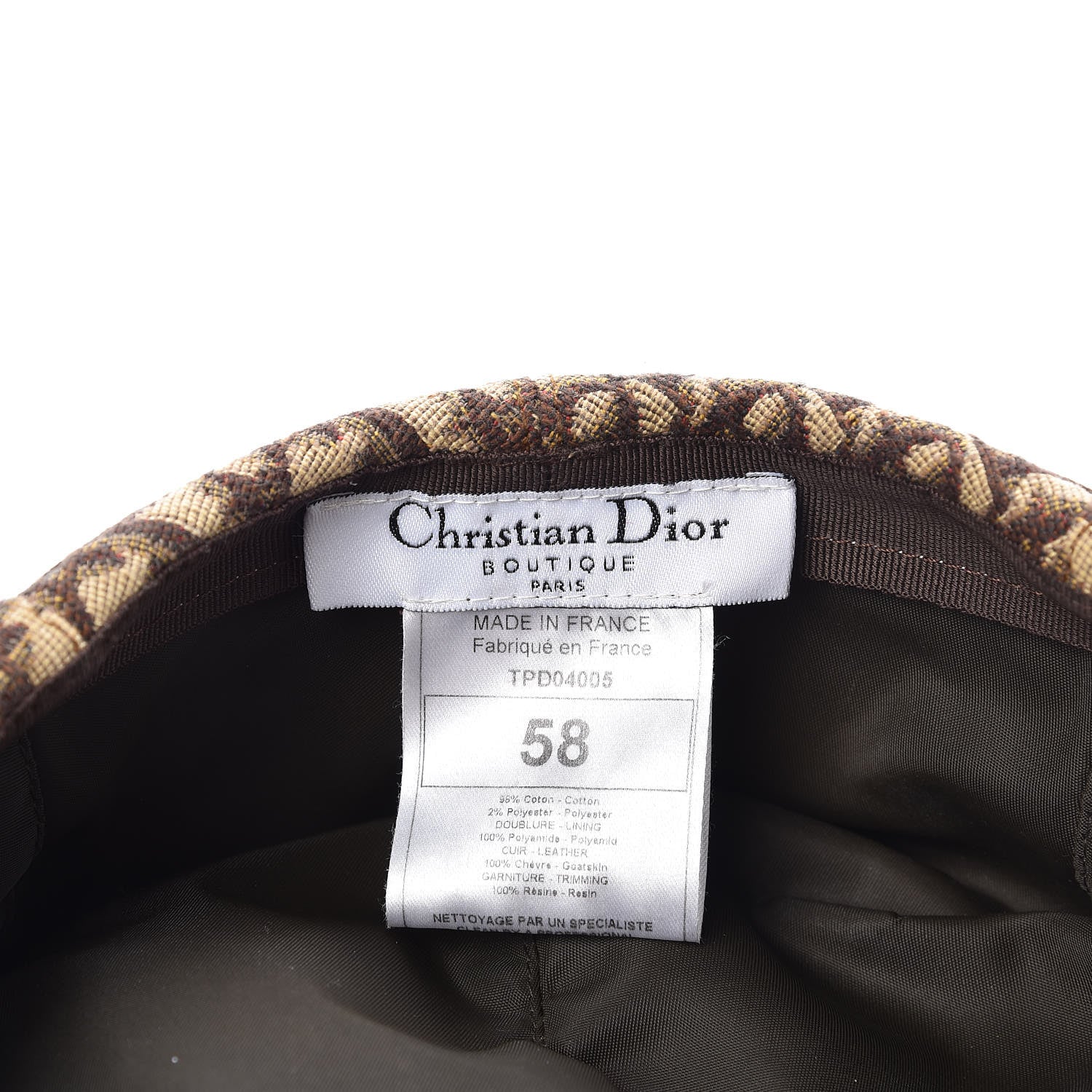 Christian Dior HOMME Monogram Cap 58 Brown 7 of 7