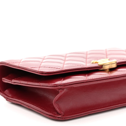Chanel Calfskin Quilted Perfect FIt Wallet On Chain WOC Burgundy 10 of 11