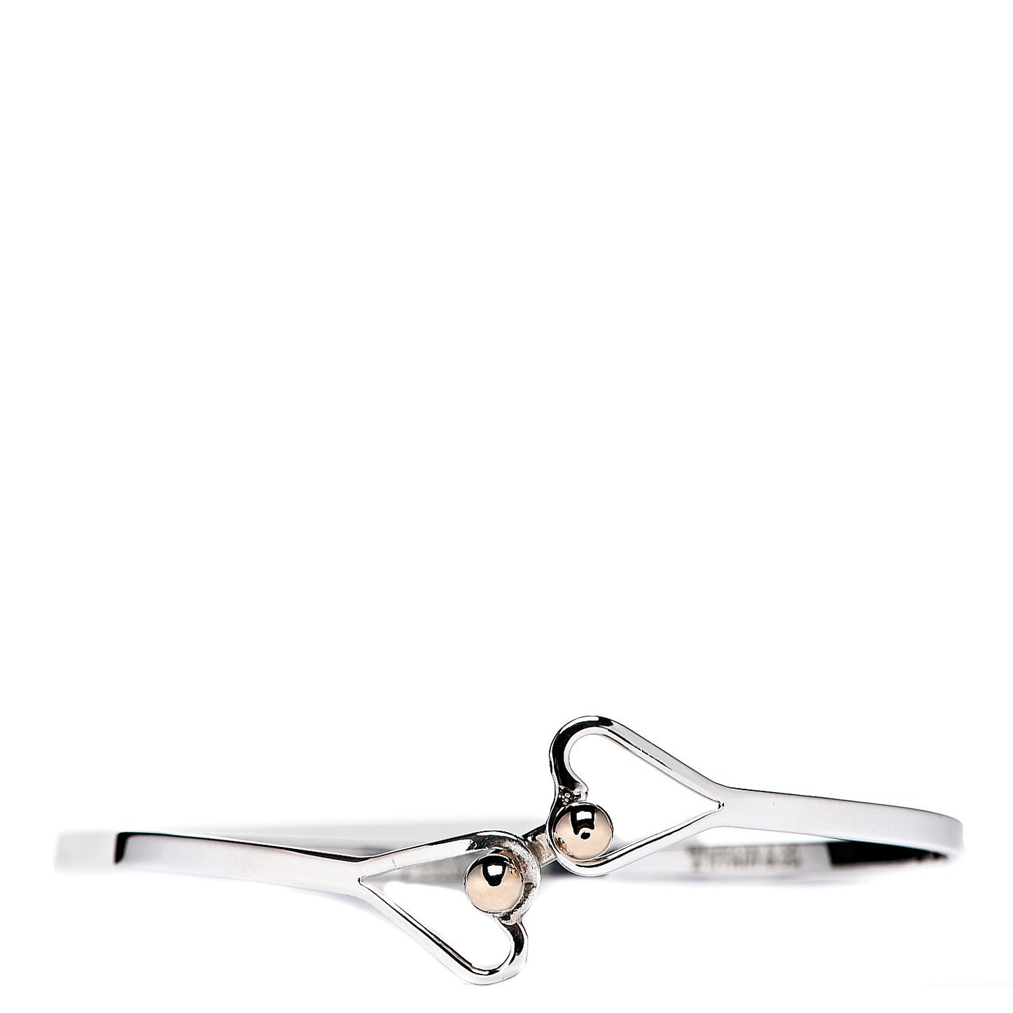 Sterling Silver 14K Yellow Gold Heart Hook Bracelet