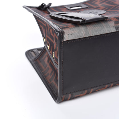 Fendi Mesh Vitello Century FF 1974 Mini Peekaboo Defender Cover Marrone Black Ebano 5 of 10