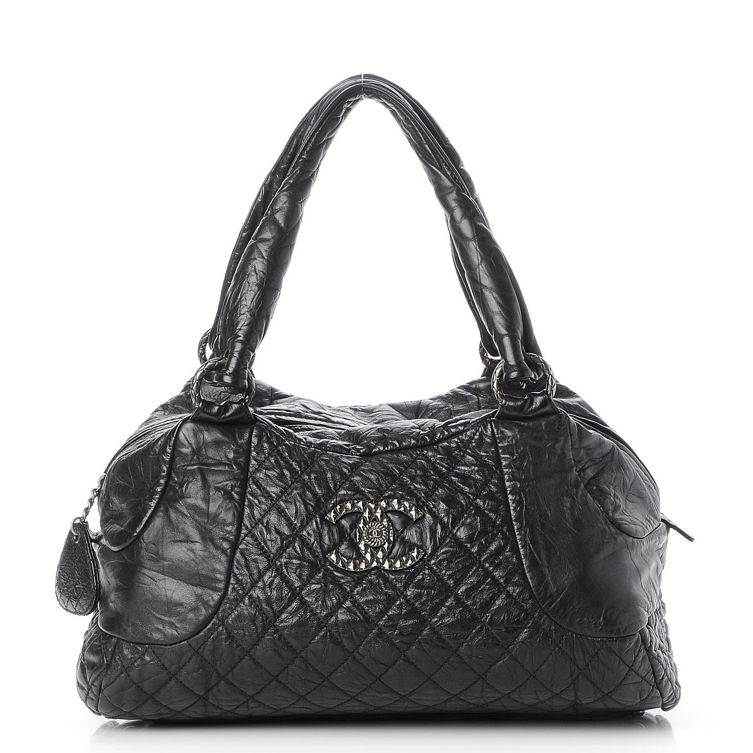 Chanel Aged Calfskin Coco Rider Bowling Bag Black 1 of 7