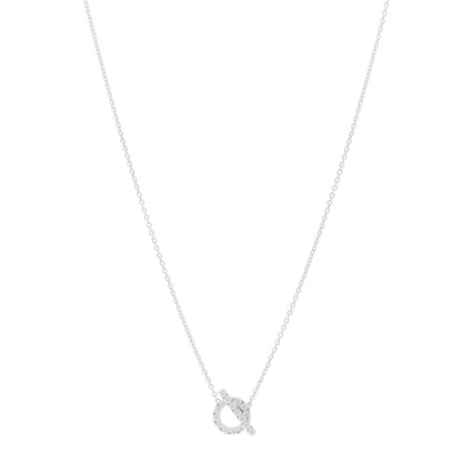 Hermes 18K White Gold Diamond Finesse Pendant Necklace 1 of 6