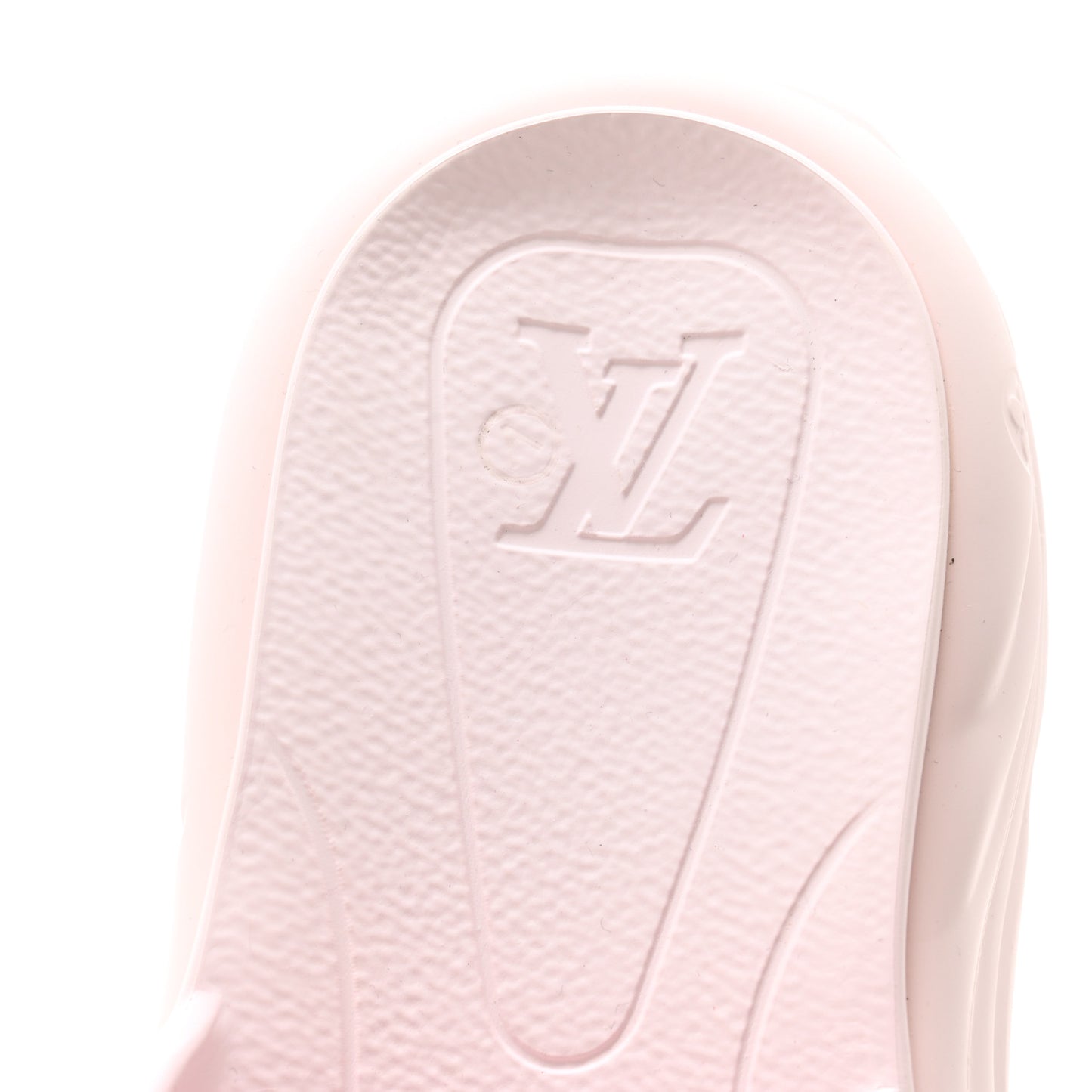 Rubber Monogram Embossed Pool 55 Flat Comfort Mule 38 Rose Clair