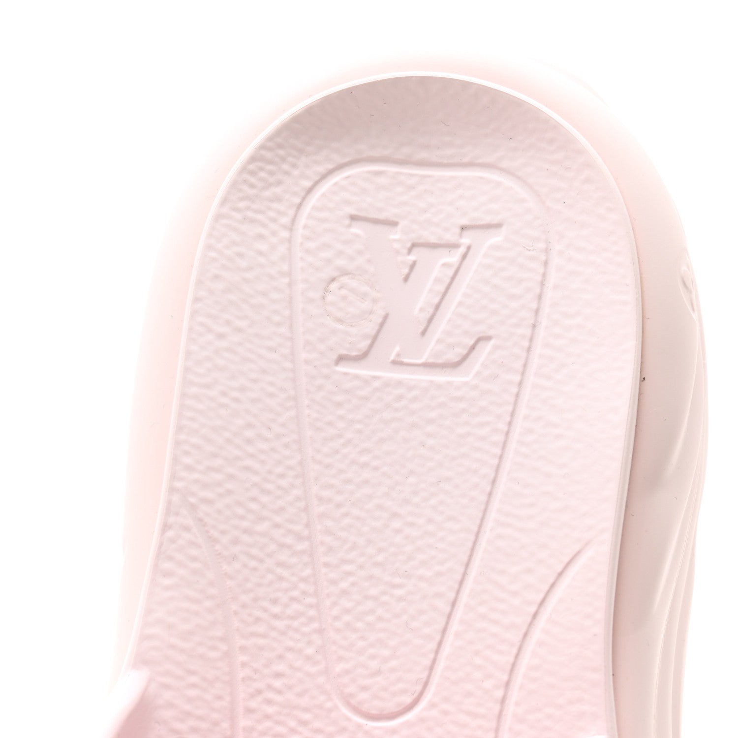 Louis Vuitton Rubber Monogram Embossed Pool 55 Flat Comfort Mule 38 Rose Clair 6 of 9