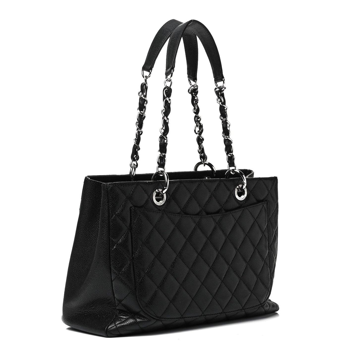 Caviar Quilted Grand Shopping Tote GST Black