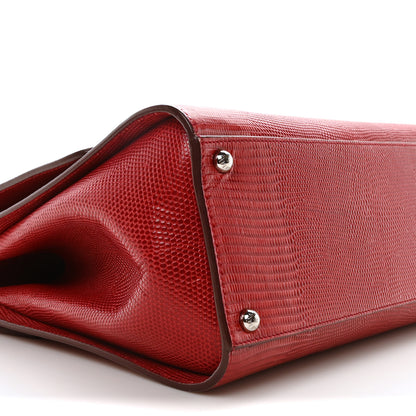 Dolce & Gabbana Lizard Calfskin Embossed Medium Monica Top Handle Bag Rosso Scuro 5 of 11