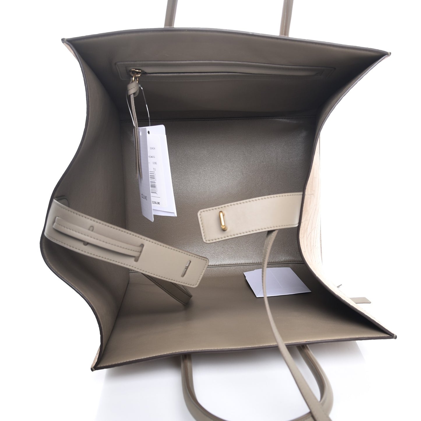 Crocodile Embossed Nubuck Medium Phantom Luggage Beige