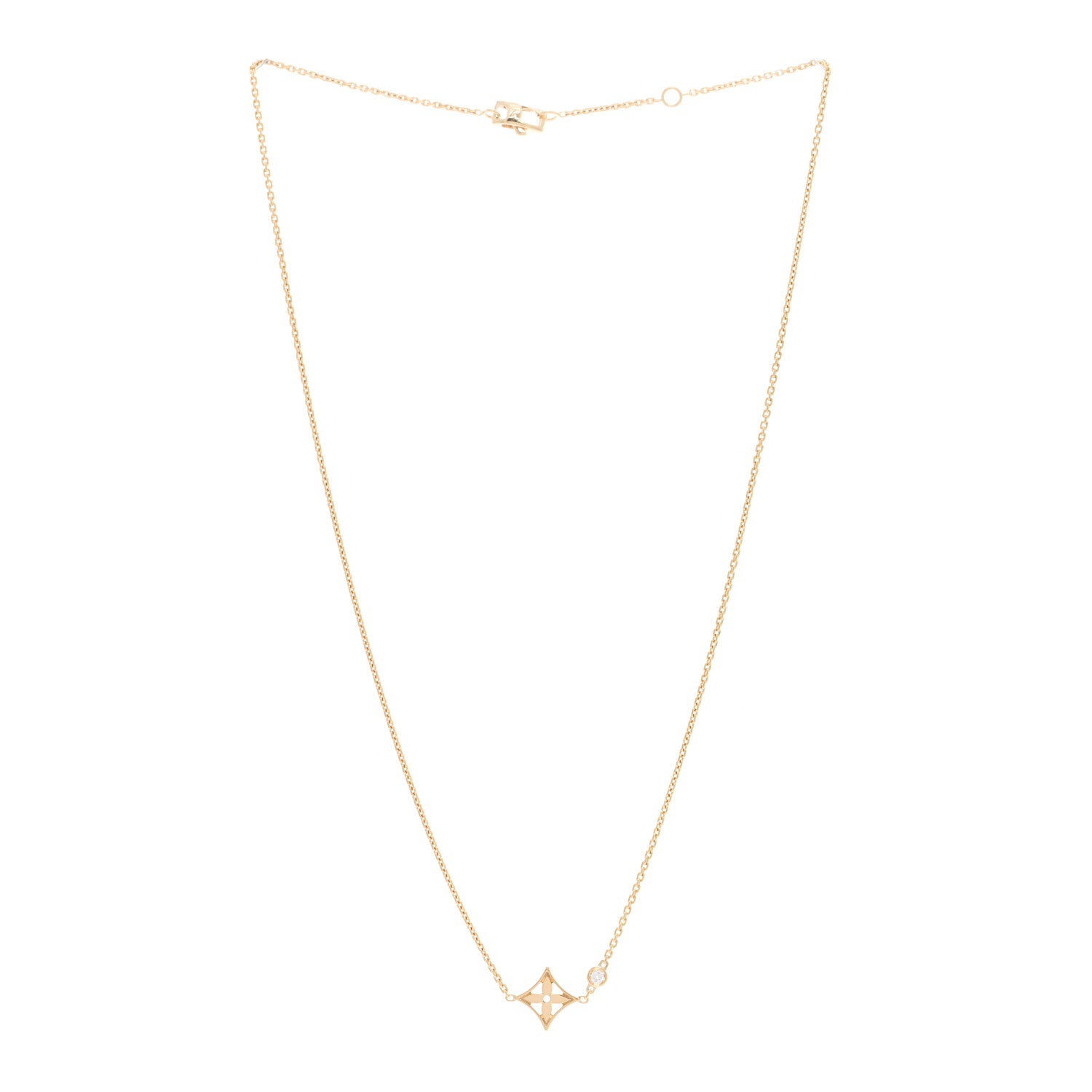 Louis Vuitton 18K Yellow Gold Diamond Idylle Blossom Pendant Necklace 3 of 4
