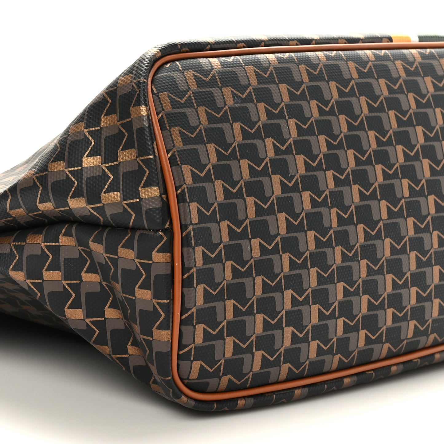 Grained Calfskin Canvas 1920 Oh! Tote Ruban MM Carbon Bronze Cognac