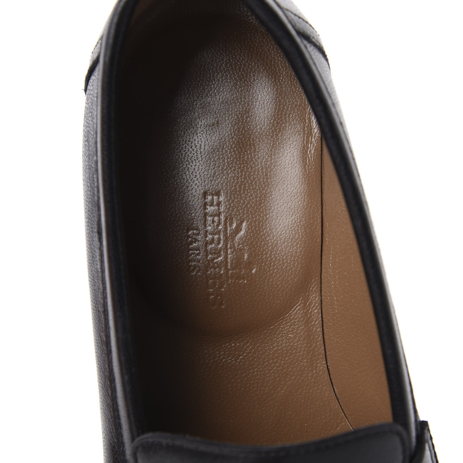 Hermes Goatskin Womens Royal Loafers 35 Black 6 of 10