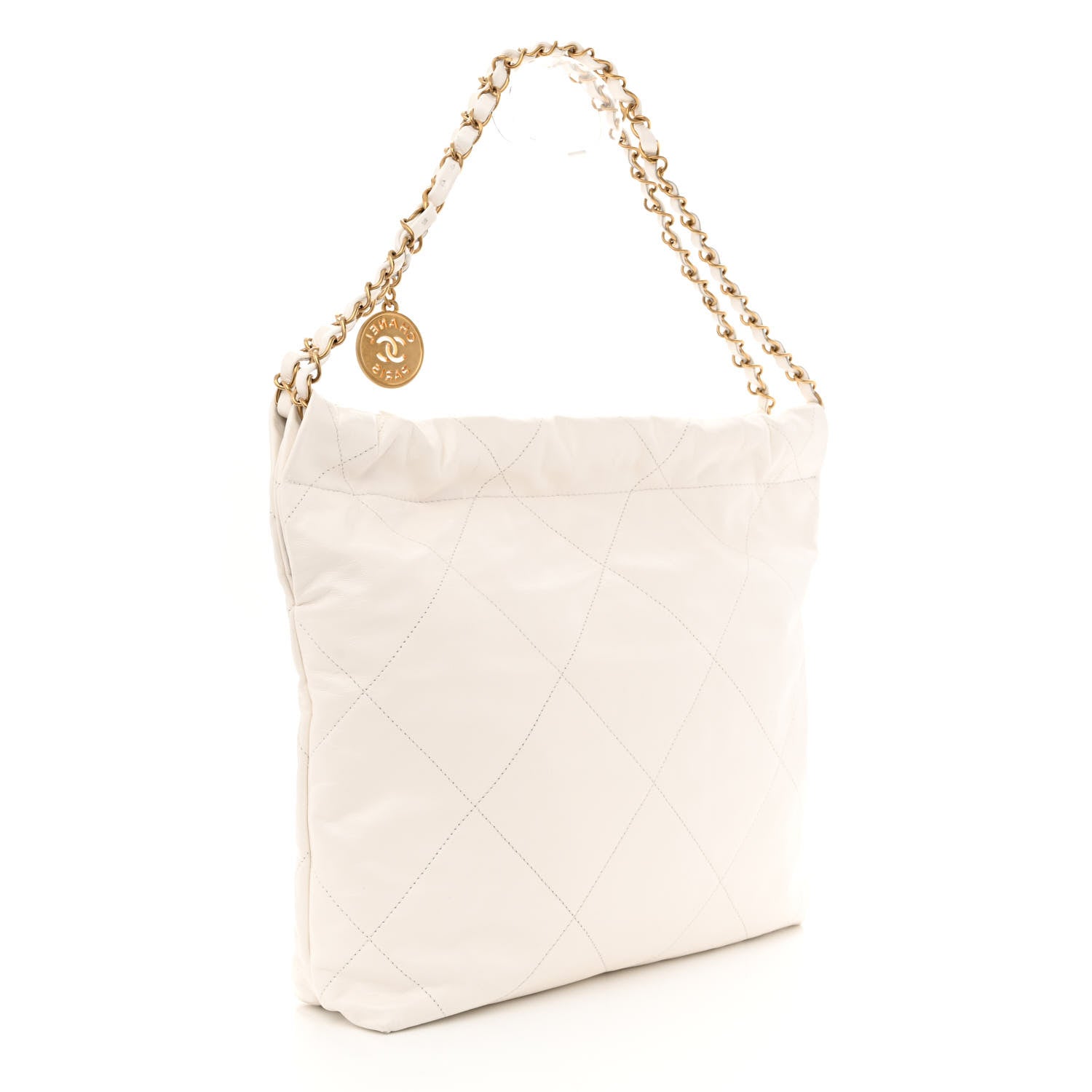 Chanel Shiny Calfskin Quilted Small Chanel 22 White 4 of 12
