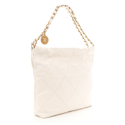 Chanel Shiny Calfskin Quilted Small Chanel 22 White 4 of 12